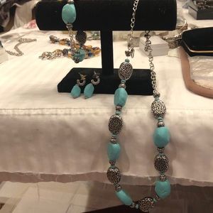 Turquoise & Silver Brighton Jewelry set